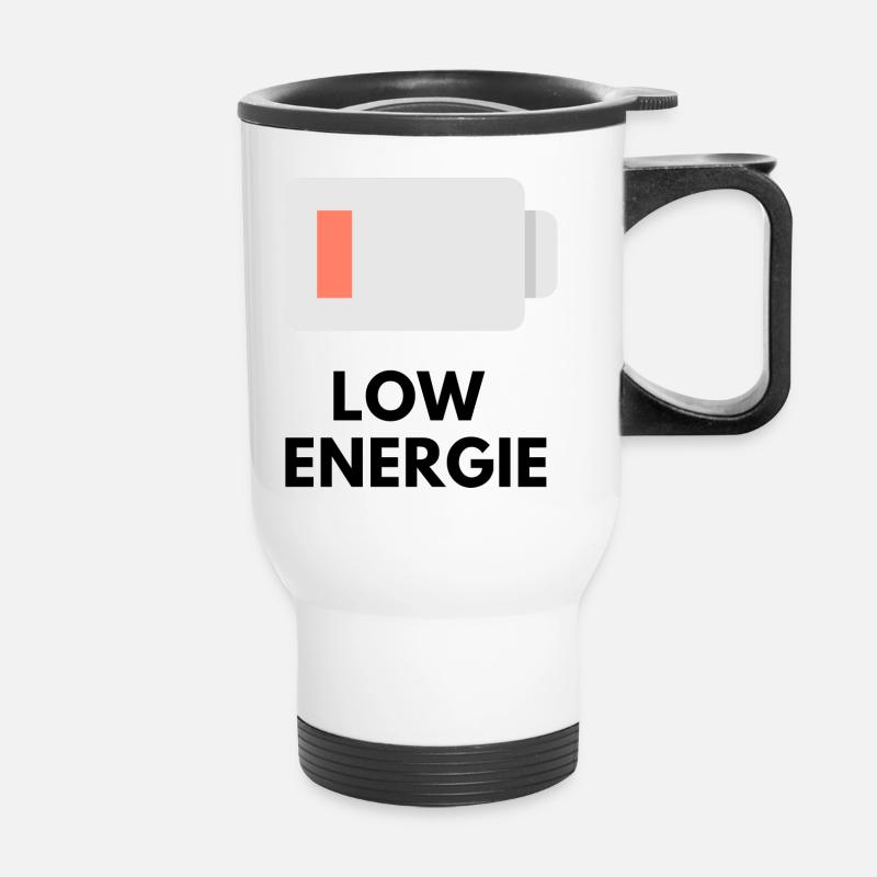 Low Energie - Thermobecher mit Tragegriff - Weiß