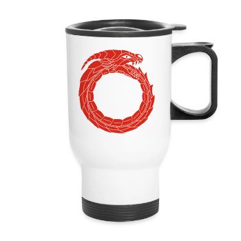 Dragon rouge dévoreur - Tasse isotherme avec poignée - blanc - Devant