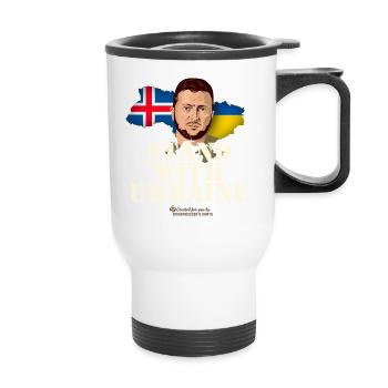 Island Stand with Ukraine - Thermobecher mit Tragegriff - Weiß - Vorne