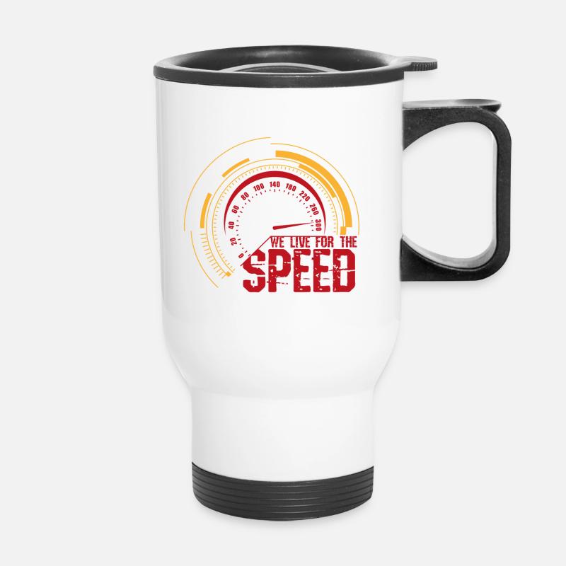 We live for the speed - Thermobecher mit Tragegriff - Weiß