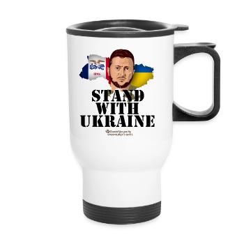Ukraine Iowa Selenskyj - Thermobecher mit Tragegriff - Weiß - Vorne