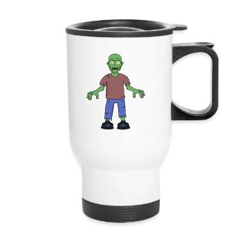 Scared Zombie - Thermal mug with handle - white - Front