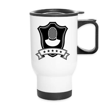 Fencing Mask Coat of Arms - Thermal mug with handle - white - Front