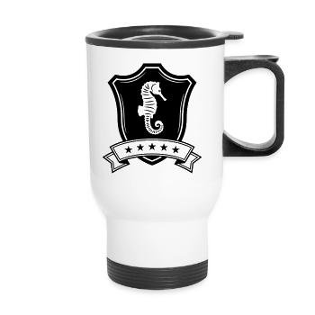 Seahorse Coat of Arms - Thermal mug with handle - white - Front