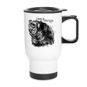 BROWN BEAR - Thermal mug with handle - white - Front