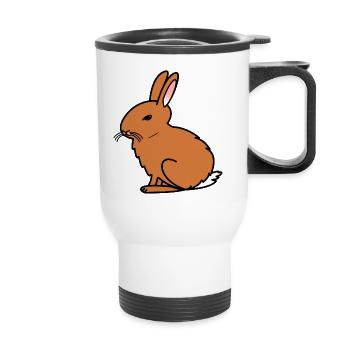 Rabbit - Thermal mug with handle - white - Front