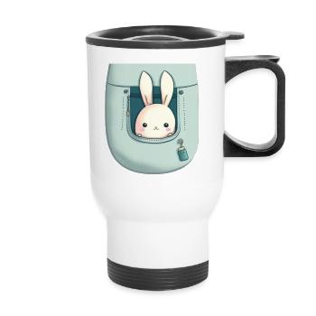 lapin kawaii! - Tasse isotherme avec poignée - blanc - Devant