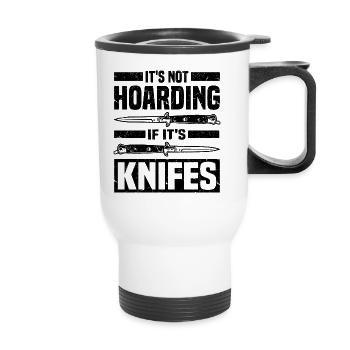 Amateurs de couteaux - Tasse isotherme avec poignée - blanc - Devant