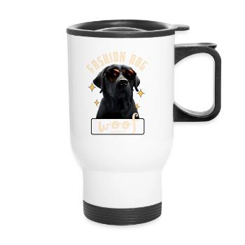 Chien Glam Lunettes Soleil - Tasse isotherme avec poignée - blanc - Devant