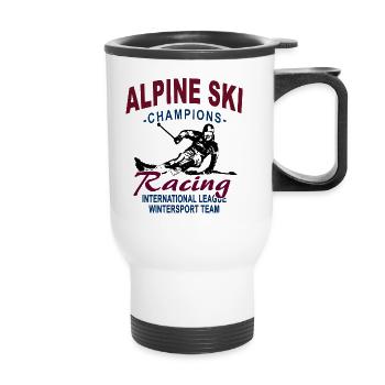 Alpine Ski - Thermobecher mit Tragegriff - Weiß - Vorne