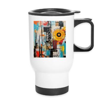 STREET ART IMAGINATION - Thermal mug with handle - white - Front