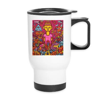 STREET ART IMAGINATION - Thermal mug with handle - white - Front