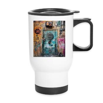 SPIRIT OF WALL STREET ART - Thermal mug with handle - white - Front