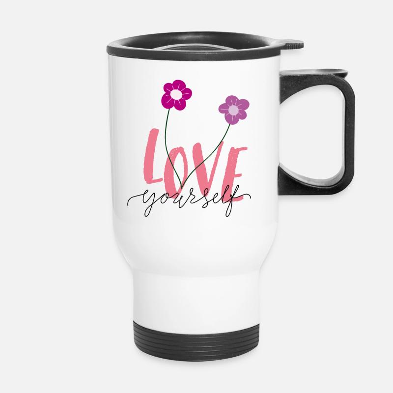 Aime toi toi-même - Tasse isotherme avec poignée - blanc