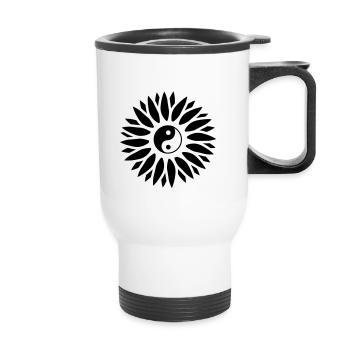 Signe de fleur de Qigong - Tasse isotherme avec poignée - blanc - Devant
