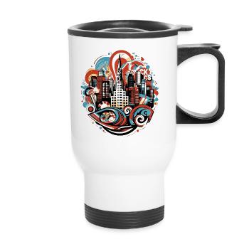 Original graffiti tag fashion the elegance of the day - Thermal mug with handle - white - Front