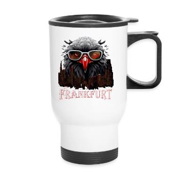 Frankfurt T-shirt Frankfurter Hessen FFM Adler - Thermobecher mit Tragegriff - Weiß - Vorne