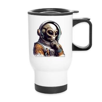 Alien Cosmonaut Space Adventure - Thermal mug with handle - white - Front