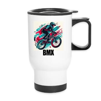 Vélo BMX - Tasse isotherme avec poignée - blanc - Devant