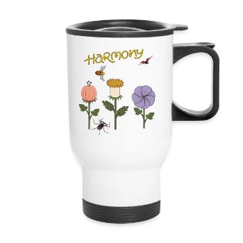 Harmony Flowers - Thermal mug with handle - white - Front