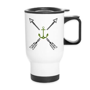 Flèches d’ancrage - Tasse isotherme avec poignée - blanc - Devant