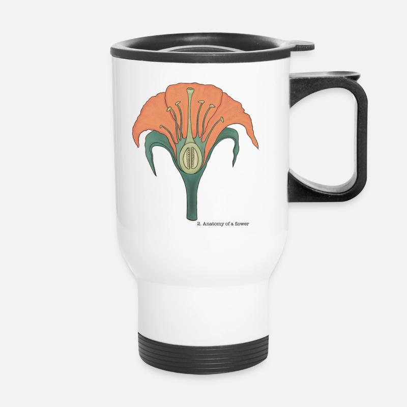 L'anatomie de la fleur - Tasse isotherme avec poignée - blanc