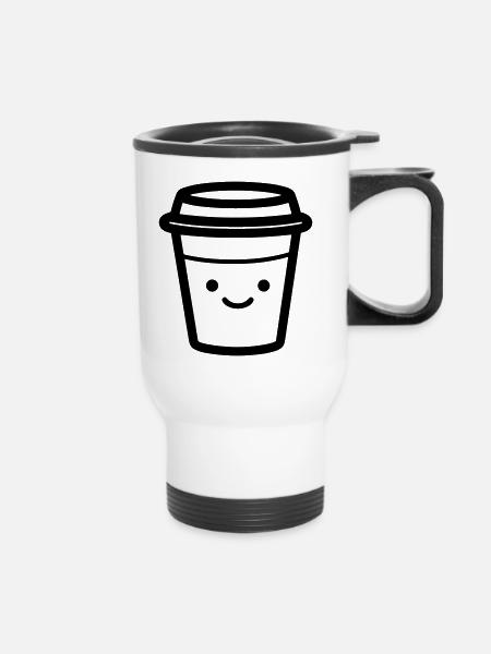 Kaffeebecher - Thermobecher mit Tragegriff - Weiß