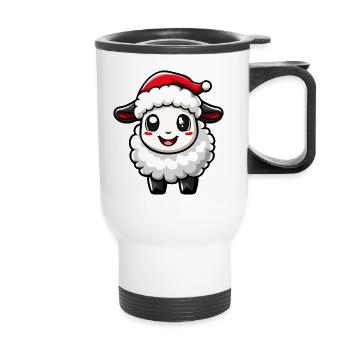 Sheep Christmas Cute - Thermal mug with handle - white - Front