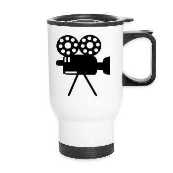 kamera icon film - Thermobecher mit Tragegriff - Weiß - Vorne