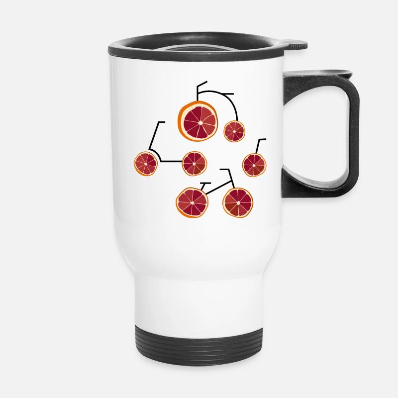 Blood Oranges Bicycle Humor Gift - Thermal mug with handle - white