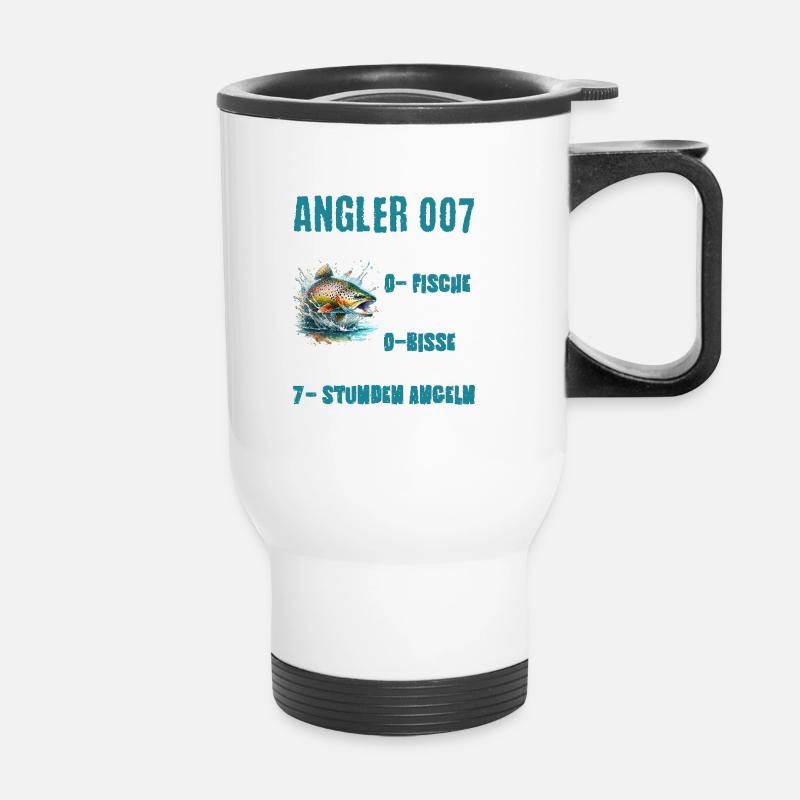 Angler - Thermobecher mit Tragegriff - Weiß