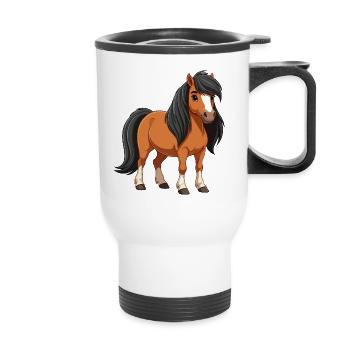 Shetland pony reel - Thermal mug with handle - white - Front