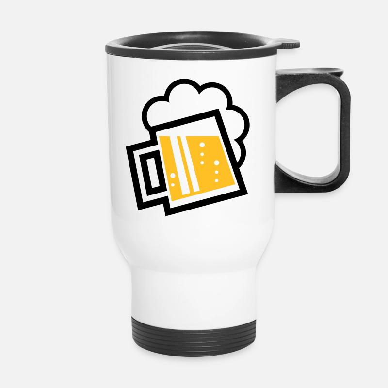 Chope à bière bavaroise (bière / chope à bière / L / \ / 2C) - Tasse isotherme avec poignée - blanc