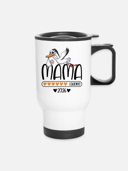 Mama 2026 loading - Thermobecher mit Tragegriff - Weiß