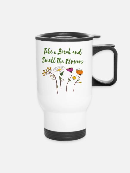 Flowers - Thermobecher mit Tragegriff - Weiß