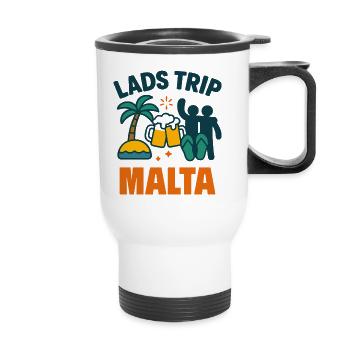 Jungs Trip Malta Party Hemd - Thermobecher mit Tragegriff - Weiß - Vorne