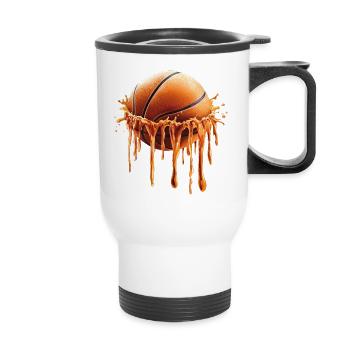 Basketball dripping - Thermal mug with handle - white - Front