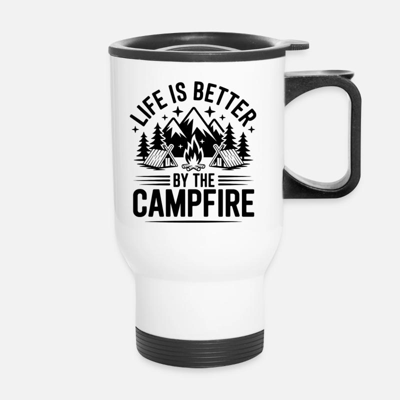 Campfire Love - Thermal mug with handle - white