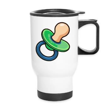 Pacifier Cartoon - Thermal mug with handle - white - Front