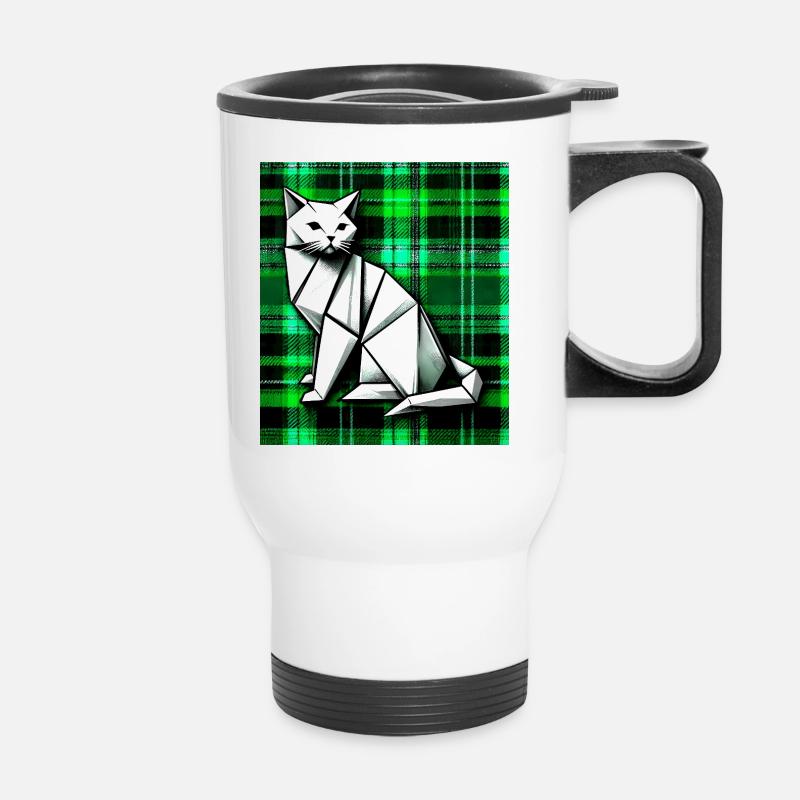 chat - Tasse isotherme avec poignée - blanc