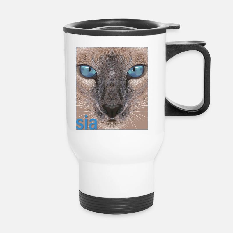 Siamkatze - Thermobecher mit Tragegriff - Weiß