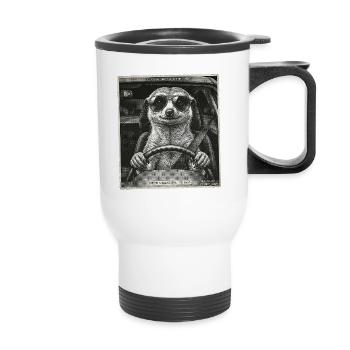 Meerkat Flashed - Thermal mug with handle - white - Front