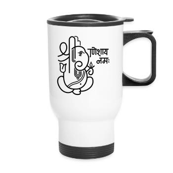 Ganesha Elefant (elephant) No.05_1c - Thermobecher mit Tragegriff - Weiß - Vorne