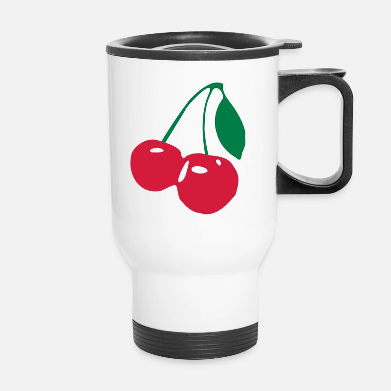 Cherries Cherry - Thermal mug with handle - white