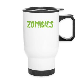 Zombie T-Shirt Halloween - Tasse isotherme avec poignée - blanc - Devant