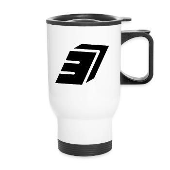 Abstract number 3 - Thermal mug with handle - white - Front
