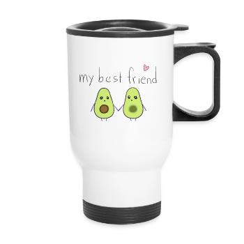 my best friend avocados friendship - Thermal mug with handle - white - Front