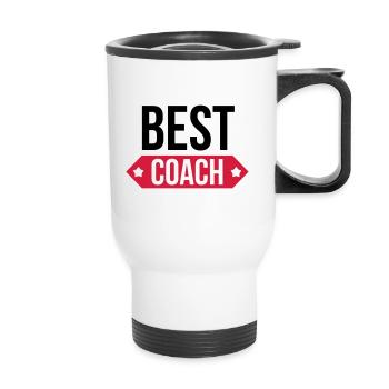 Bester Trainer - Thermobecher mit Tragegriff - Weiß - Vorne