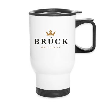 Brück Original Familienlogo - Thermobecher mit Tragegriff - Weiß - Vorne