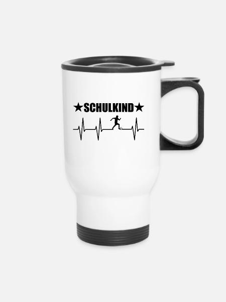 Einschulung - Thermobecher mit Tragegriff - Weiß
